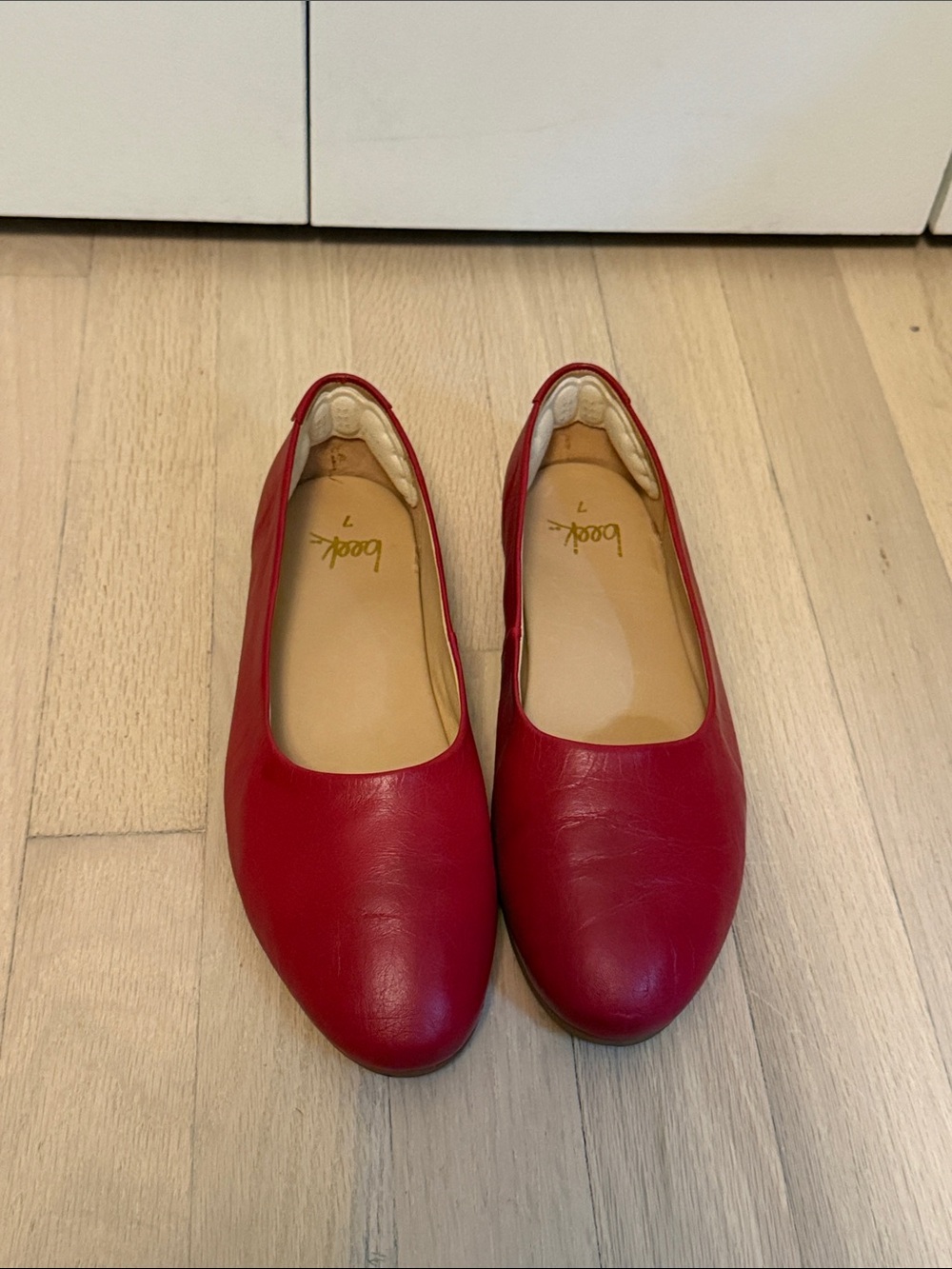 Beek by Two Birds Red Leather Swiftlet Ballet Flats 7